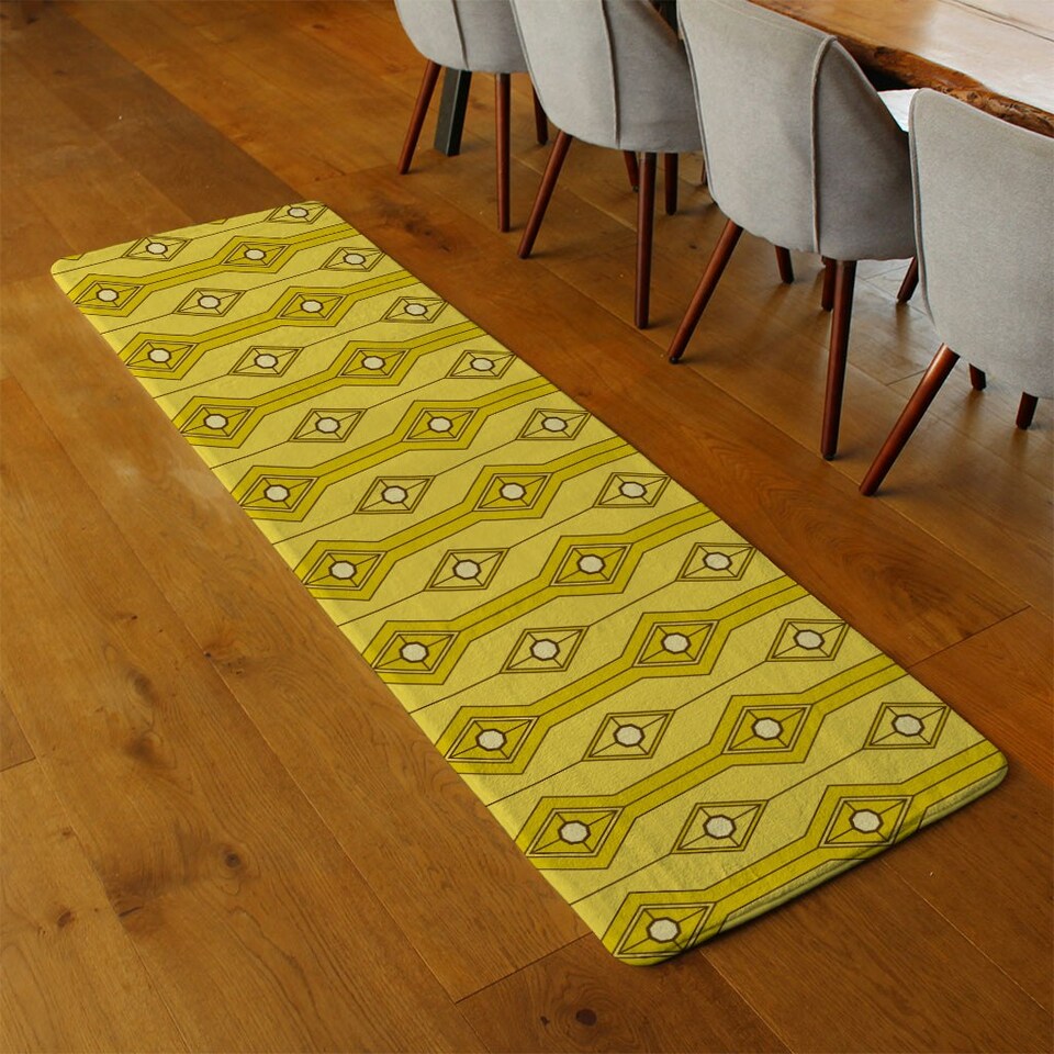 image 1 of Yellow Geometric (Runner Rug) Yellow