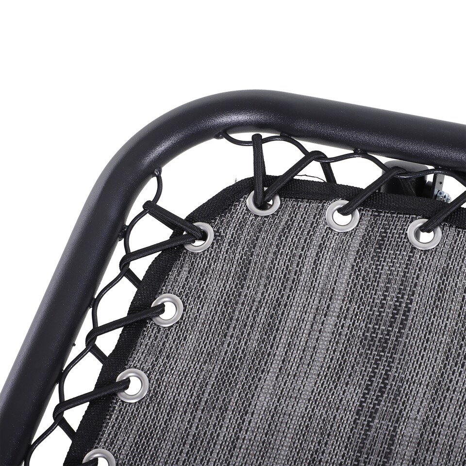 image 1 of Outsunny Folding Zero Gravity Chairs, 3 Pieces Adjustable Sun Lounger and Table Set with Cup Holder and Headrest, Patio Bistro Set with Reclining Garden Chairs for Outdoor, Light Grey