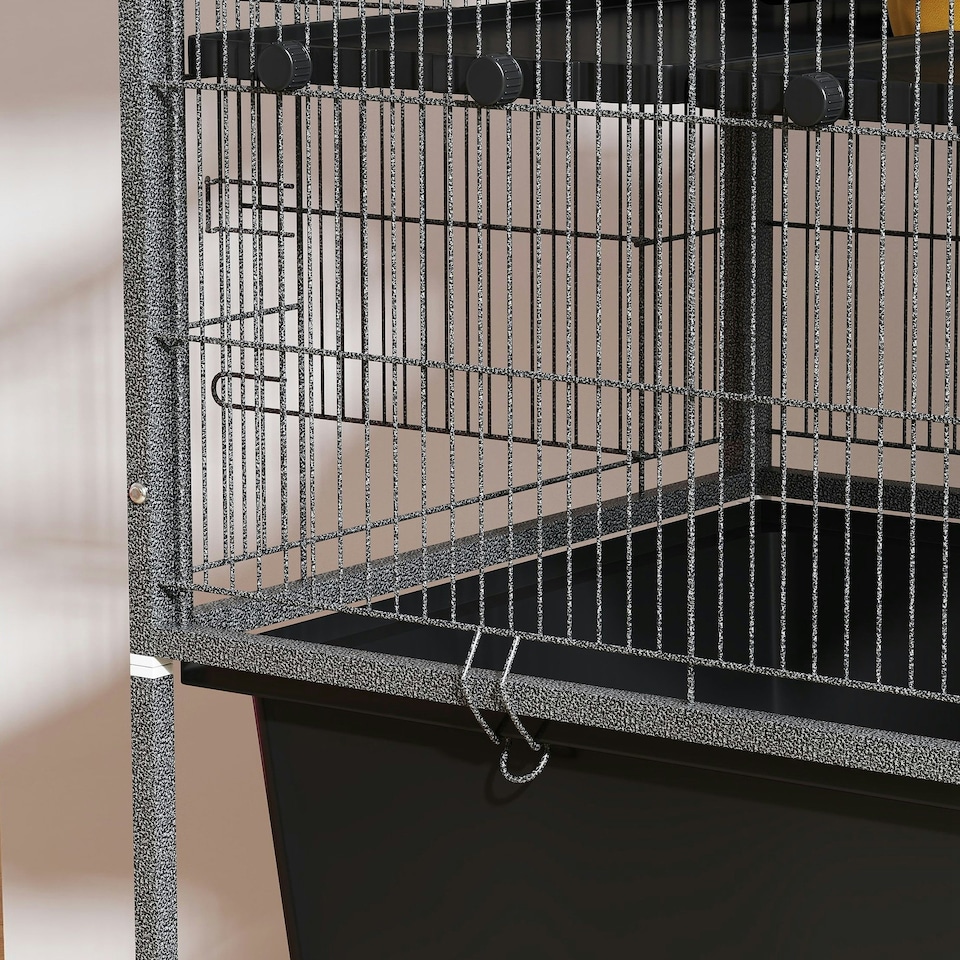 image 1 of PawHut 5 Levels Rolling Small Animal Cage with Non Slip Cloth Covered Ramps