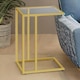 image 4 of Set of 2 Tempered Glass Sofa Side Table Gold