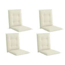 Outsunny Set of 4 Garden Chair Cushions, Outdoor Seat Pads, White 