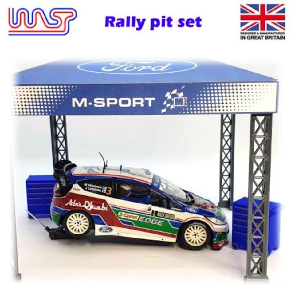 image 1 of Slot Car Trackside Scenery Rally Service Tool Set Blue 1:32 Scale WASP