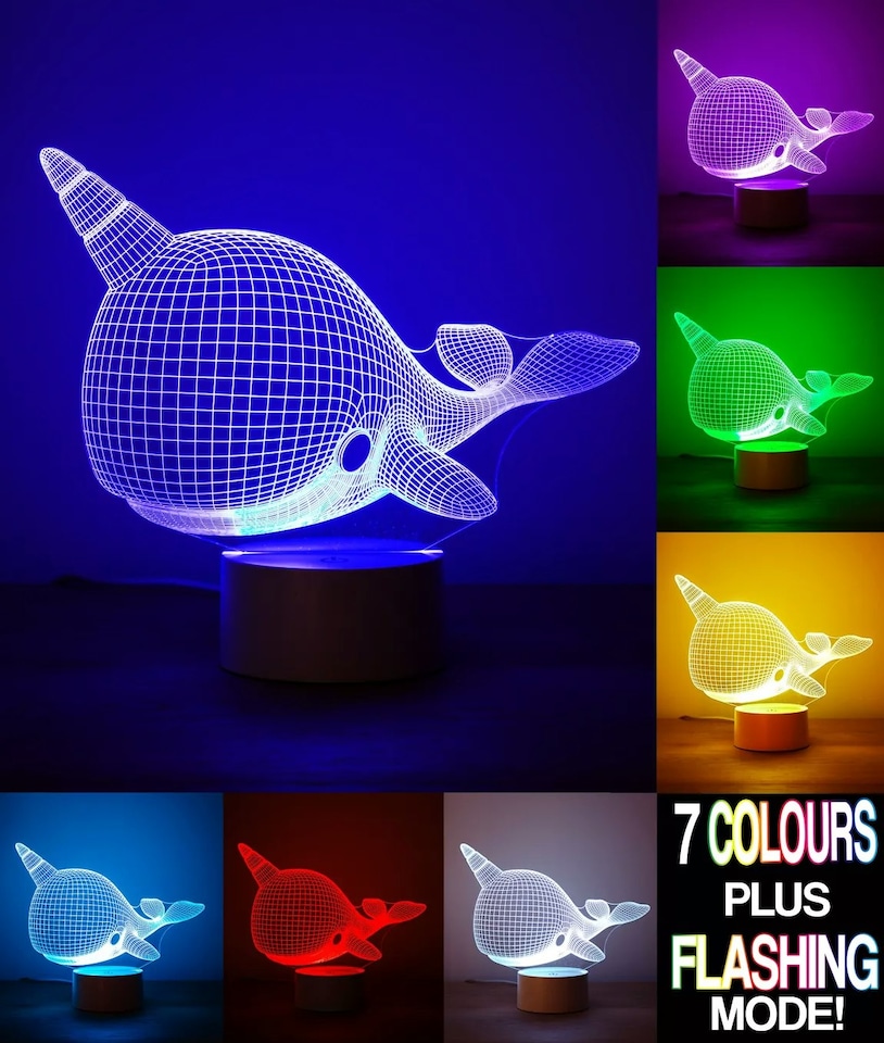 image 1 of Narwhal 3D Lamp | Multi