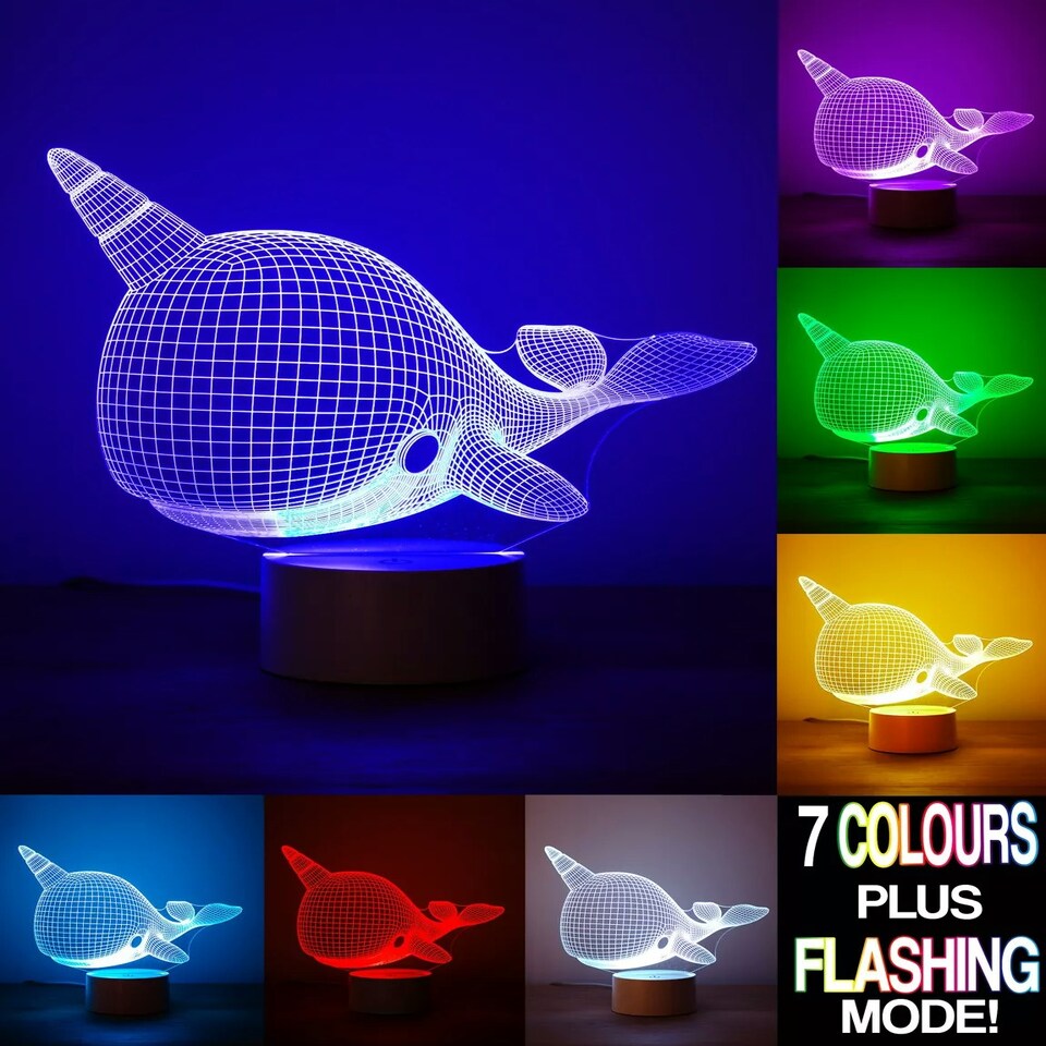 image 1 of Narwhal 3D Lamp Multi