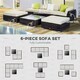 image 5 of Outsunny 6 Pieces Rattan Furniture Set Conservatory Sofa Deluxe Wicker Garden
