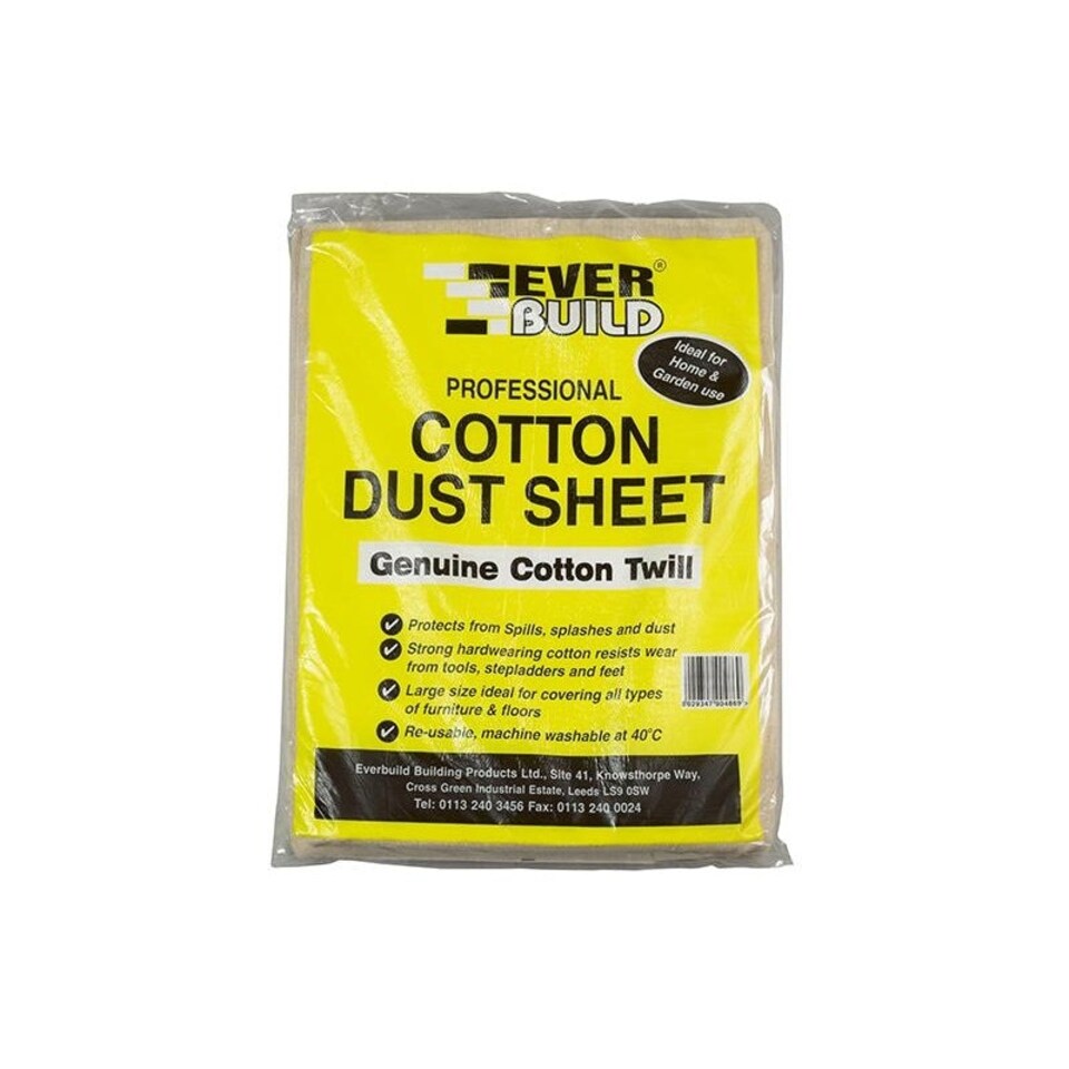 Everbuild Sika Cotton Dust Sheet 3.6 X 2.7m - Multi Colour - 3.6 x 2.7m
