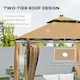 image 3 of Outsunny 3 x 3 m Double Roof Outdoor Gazebo with Curtains, Brown