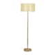 image 1 of ValueLights Charlie Gold Floor Lamp Wicker Cane Shade | Gold