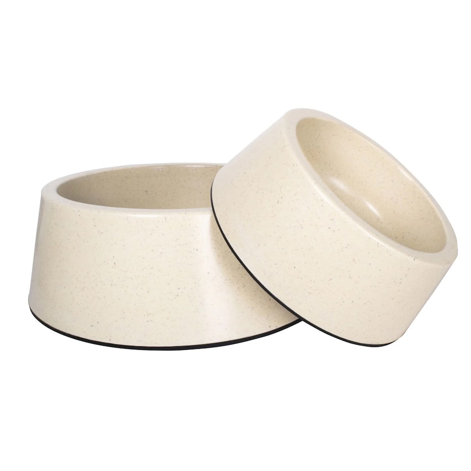 image 1 of Pet Brands Bamboo 2.7L Dog Bowl | Cream | Cream | Medium | 1