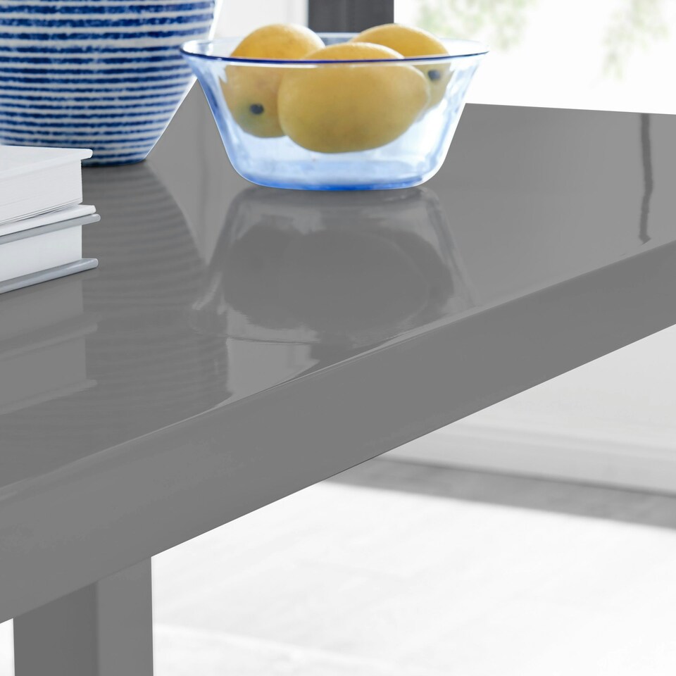 image 1 of Furniturebox Pivero 4 Grey Modern High Gloss Dining Table