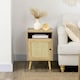 image 6 of HOMCOM Nightstand, Rattan Bedside Table, Sofa Side Table
