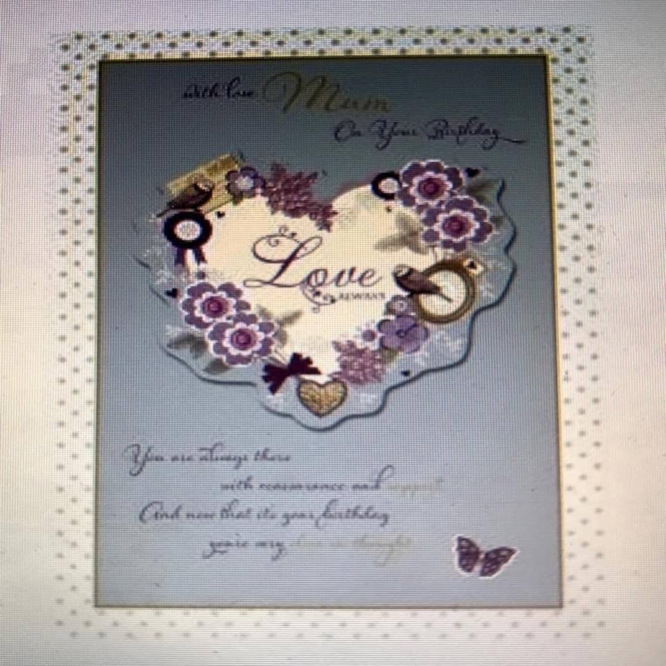 image 1 of Luxury Hand-finished Large Mum Loving Heart Birthday Card