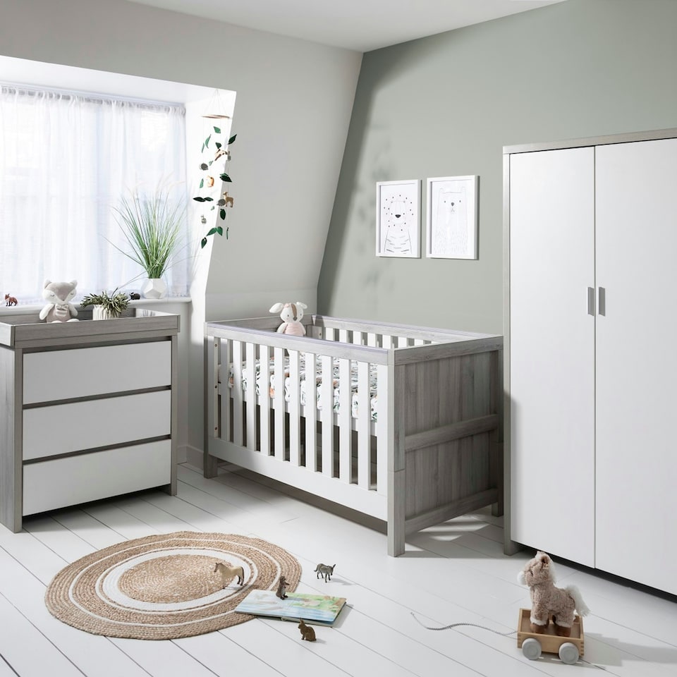 image 1 of Tutti Bambini Modena 3 Piece Room Set - Grey Ash/White