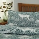 image 3 of Woodland Folk Cotton Blend Duvet Cover Set – Forest Print Bedding Green | King