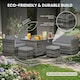 image 5 of Alivio 8-Seater Rattan Garden Furniture Set, Luxury PE Rattan Sofa with Gas Fire Pit Table & Cushions | Grey