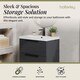 image 2 of Balterley Fluted Front Wall Hung 2-Drawer Bathroom Vanity Unit with 1 Tap Hole Basin, Handles | Grey | Soft Black