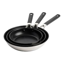 KitchenAid Stainless Steel Frying Pan Set, 20, 24 & 28cm PFAS Free Fry Pans