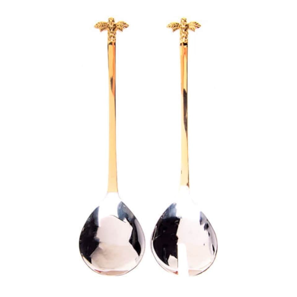 image 1 of The Just Slate Company Bee Salad Server Set