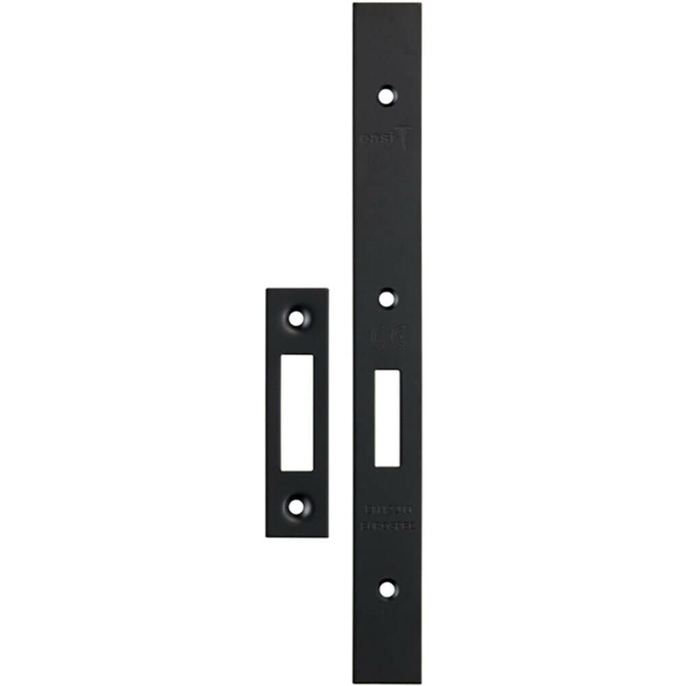 Loops Forend Strike & Fixing Pack Suitable for DIN Euro Deadlock Matt Black