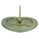 image 3 of Bird Heart Sundial Ornament Cast Iron Garden Yard Feature Statue Clock Metal Green