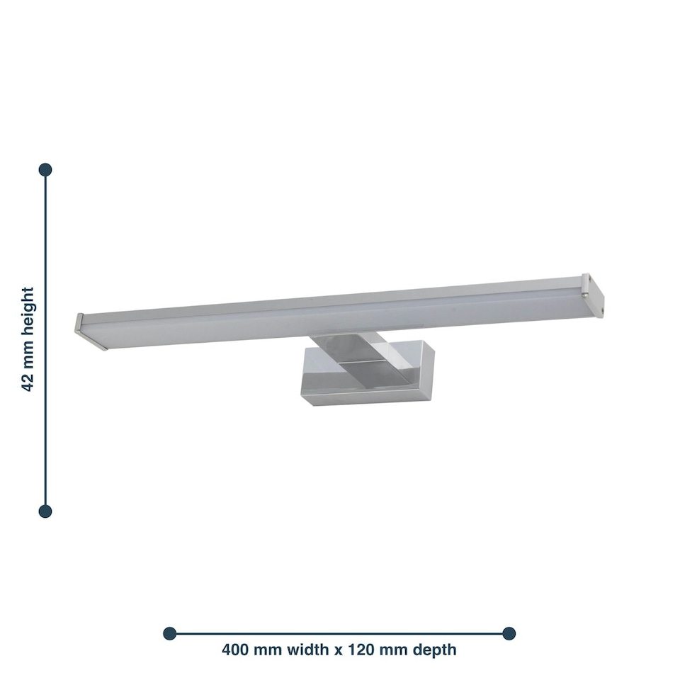 image 1 of Set of 2 Verve - Bathroom LED Over Mirror Lights Chrome