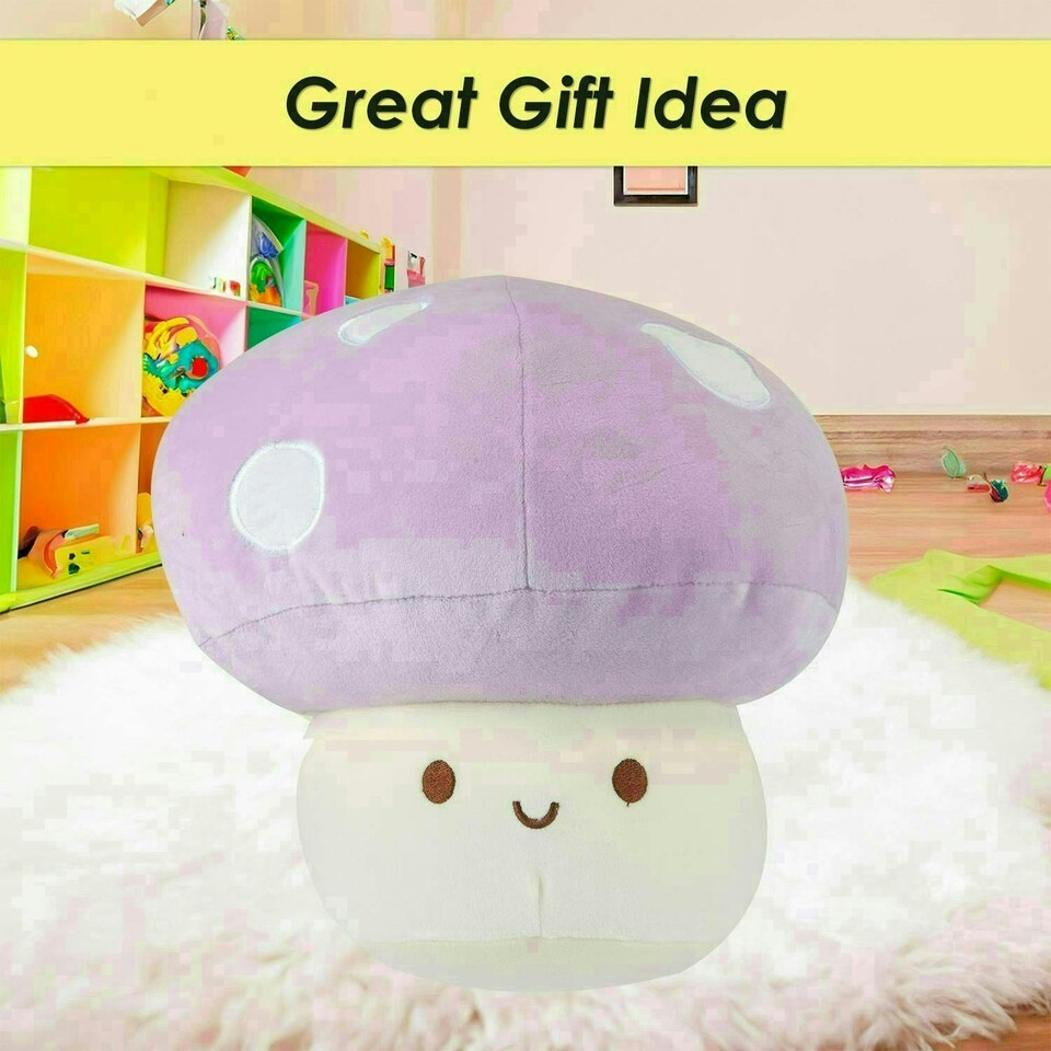 image 1 of Lilac Mushroom Mochi Soft Toy Cute Plushie Huggable Cuddly Plush 30cm Lilac