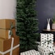 image 3 of 6ft (1.8m) Pencil Style Slim Artificial Christmas Tree in Green