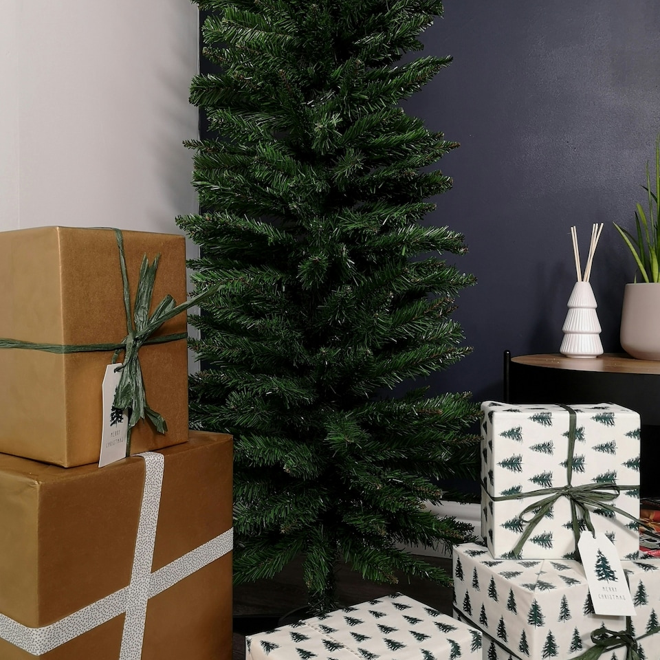 image 1 of 6ft (1.8m) Pencil Style Slim Artificial Christmas Tree in Green