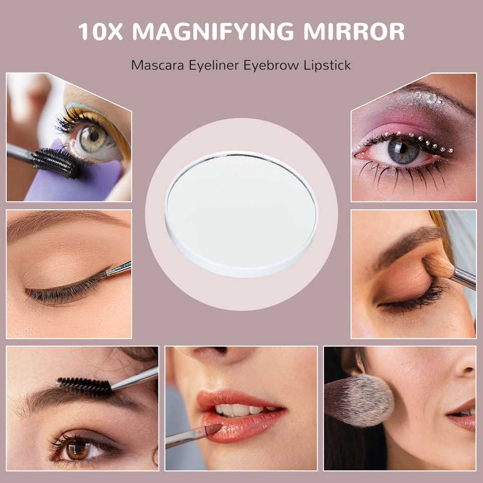 image 1 of HOMCOM Hollywood Vanity Mirror with Lights, Large 6350 cm Lighted Makeup Mirror with 3 Colour, 14 LED Bulbs, 10 Magnifying, USB Charging Port, Phone Holder