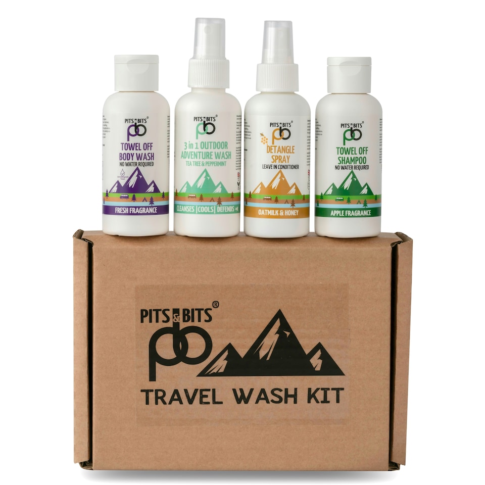 image 1 of Pits and Bits Travel Wash Kit - Rinse free wash kit