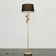 image 2 of ValueLights Monkey Painted Gold Floor Lamp with Black Drum Shade and LED Bulb Black