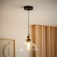 image 2 of ValueLights Industrial Black And Gold Clear Glass Pendant Ceiling Light | Clear