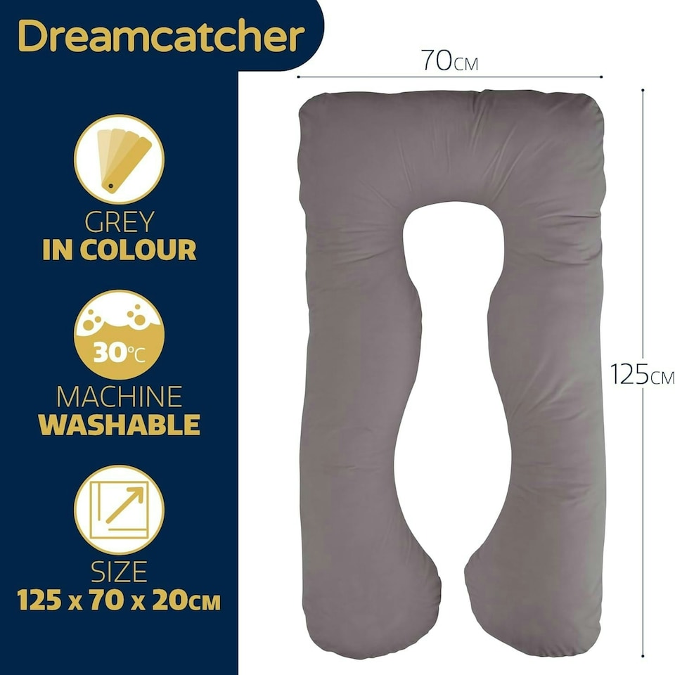 image 1 of Dreamcatcher U-Shaped Pregnancy Pillow Maternity Nursing Support Cushion Grey Grey