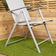 image 6 of Set of 2 Outdoor Garden Patio Multi Position Reclining Folding Chair in Grey