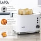 image 3 of LAICA Dual Flo 2 Slice Toaster, with Defrost & Reheat Functions, High-Lift & Wide Slots - White
