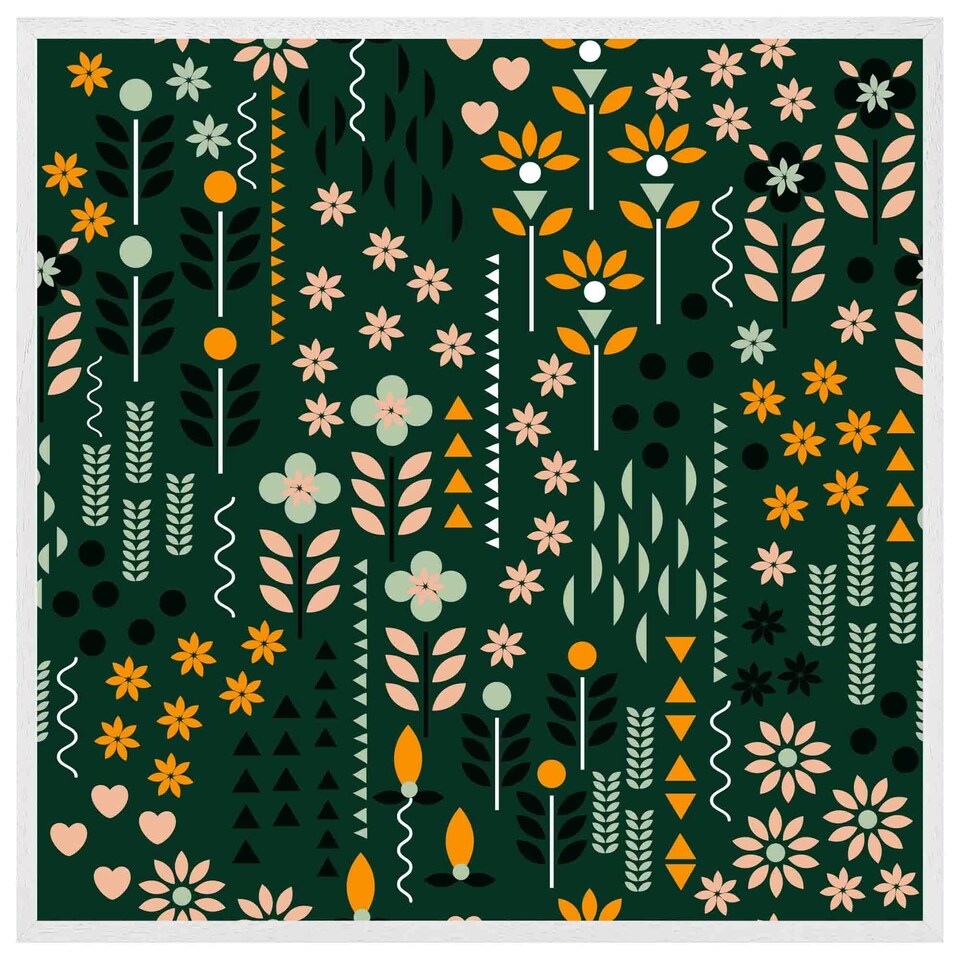 image 1 of Selection of flowers print (Picutre Frame) White | S