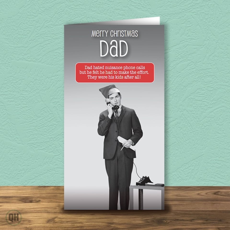 image 1 of Merry Christmas Dad Hated Nuisance Phone Calls Dad Christmas Card