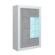 image 1 of Display Cabinet 93cm Grey Gloss Doors White Matt Body Free LED | White | Grey