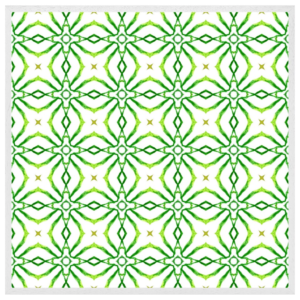 image 1 of Swimwear fabric green alluring boho chic (Picture Frame) White | XS