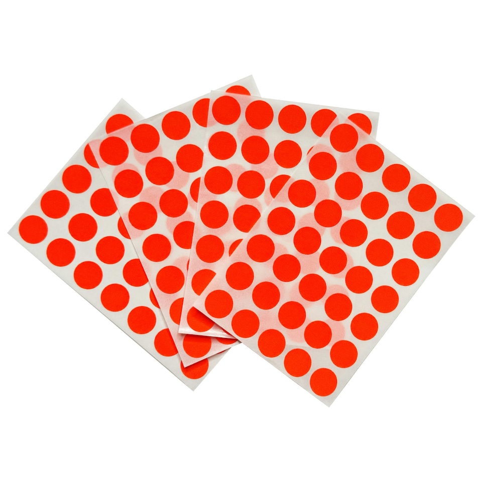 image 1 of Pack of 140 Fluorescent Red 13mm Round Labels - Stickers
