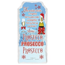 Prosecco Christmas Design Hanging Plaque