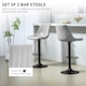 image 4 of HOMCOM Bar Stools Set of 2 Adjustable Swivel Bar Chairs with Backrest Grey