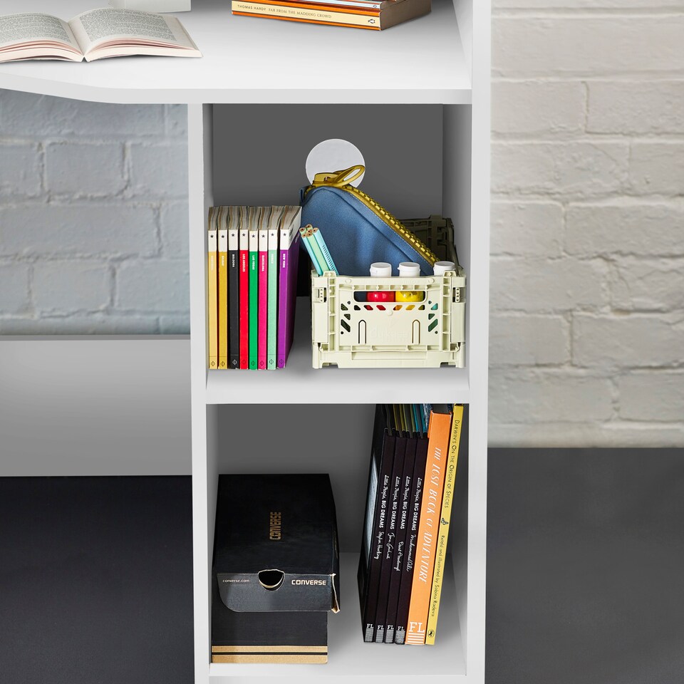 image 1 of Hercules 90cm Single White Highsleeper Loft Bed with Desk