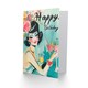 image 2 of Floral Crown Woman Cocktail Party Pin Up Girl Birthday Card