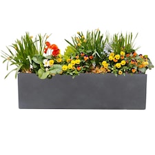 Window Box Light Concrete Dark Grey Garden Planter L60 W17 H17.5 cm, 18 ltrs Cap.