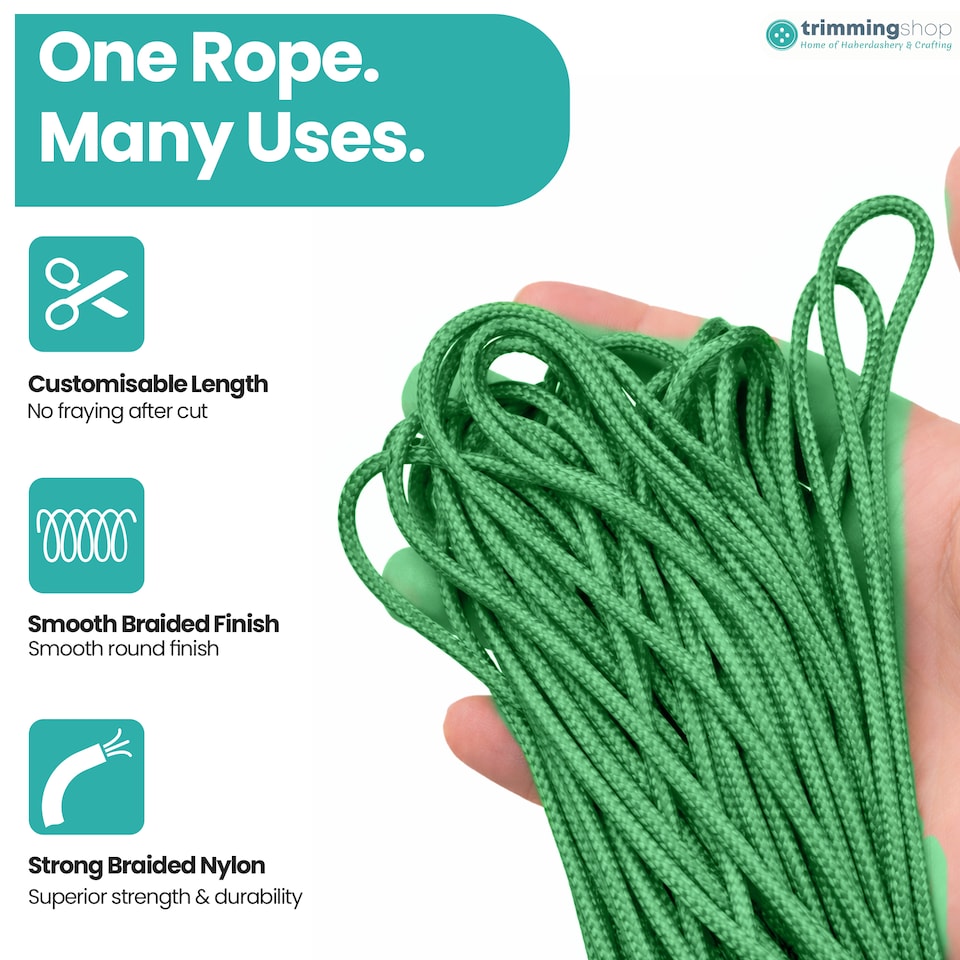 image 1 of Nylon Cord for Jewellery Making, Strong Braided Nylon Thread - 1.2mm x 10m