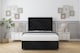 image 2 of Sloomy Mayfair Black Naples Divan Bed Base No Drawers With 54 Inch Floor Standing Headboard | Black | Black | Small Single | 1