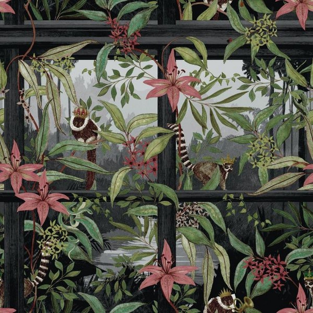 Holden Decor Comoro Wallpaper Black Charcoal 1