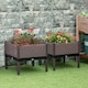 image 2 of Outsunny Set of 2 Raised Garden Bed Elevated Planter Box for Flower, Vegetables