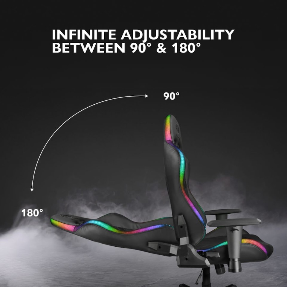 image 1 of Deltaco Gaming DC410 RGB Gaming Chair with RGB Lighting - Black